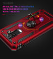 Lereach For Samsung Galaxy J8 2018 Mobile Phone Case TPU+PC Hard Ring Car Ring Bracket Shockproof Back Cover. 