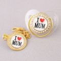24 Patterns of Transparent Baby Pacifiers High-grade Flash Personalized Diamond Pacifier with Chain. 