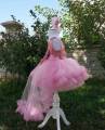 fancy pink sequin tail frock for baby girls. 
