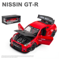 1:24 Nissan GT-R35 Metal Diecast Model Car With Simulation Sound and Lights, Pull Back Action With  Doors, Front & Rear Hood Opened Racing Cars Collection Best Gift For Car Collectors Die Cast Metal Cars For Kids & Adults. 