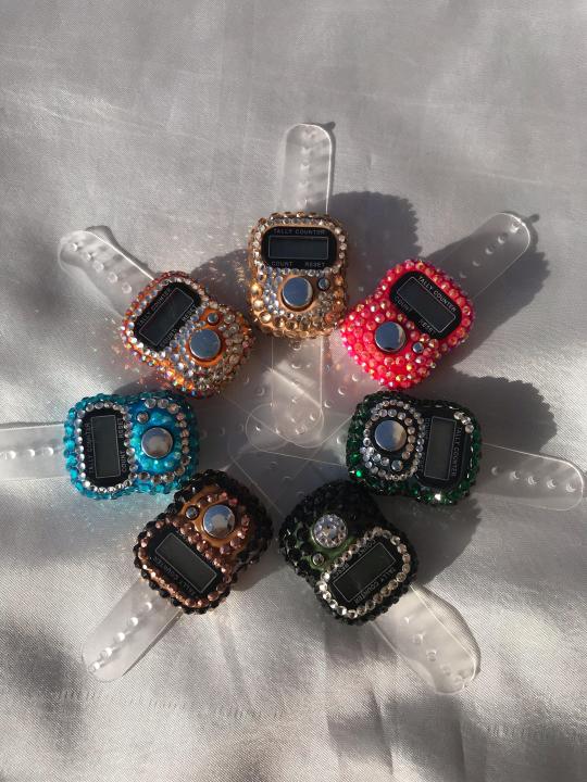 *ASSORTED* | Digital Tasbih Counter | Rhinestone Tally Counter | Diamond Tasbih | Fancy Tally Counter | Sparkly Tally Counter | Fancy Digital Finger Tasbeeh | Luxury Tally Counter | Tally Counter for Prayers | Tasbeeh with Rhinestones