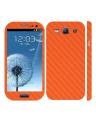 Samsung Galaxy S3 Orange Carbon Fiber Texture Mobile Skin. 