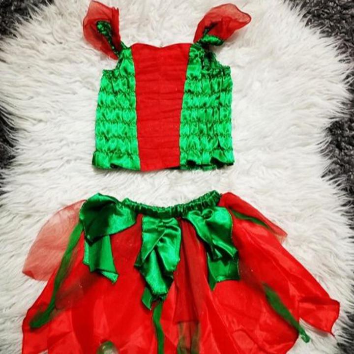 Baby dress in two pieces (stretchable blouse and skirt) , tomato costume , watermelon costume , strawberry costume .