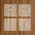 4 qul in kufic calligraphy islamic reusable stencil for canvas and wall painting id 265. 