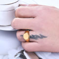 Stainless Steel Classical Simple Plain Round Signet Ring Wedding Statement Promise Anniversary Ring. 