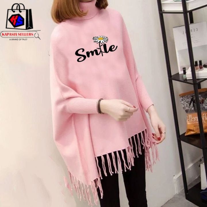 Women%20Winter's%20Fleece%20%20Smile%20Printed%20Poncho%20For%20Women%20Winter%20Printed%20Poncho%20For%20Girls%20-%20Image%202