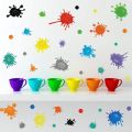 Multicolor Paint Wall Decal Splatter and Splotches Art Sticker for Smooth Surfaces Nursery Playroom Bedroom. 