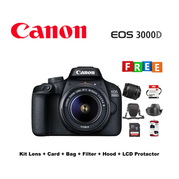 canon%20EOS%203000D%20Kit%20Lens%20+%20Card%20+%20Pouch%20+%20Filter%20+%20Hoods%20+%20LCD%20Protactor%20-%20Image%202