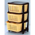 3 Drawers- Fruit Basket- Vegetables bucket- Storage Box- Decorative Box Plastic Cabinet - Three Portions Kids Draws- Kitchen Cabinet Box - Girls makeup organizer- Cosmetics box- Things saver Portable Foldable Toys Box Multipurpose. 