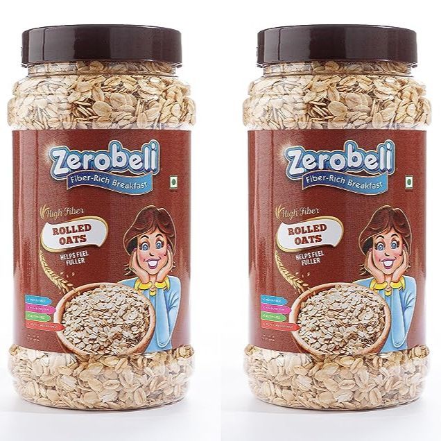 Zerobeli 100% Wholegrain Gluten Free Rolled Oats Jar 80 gram in one pack