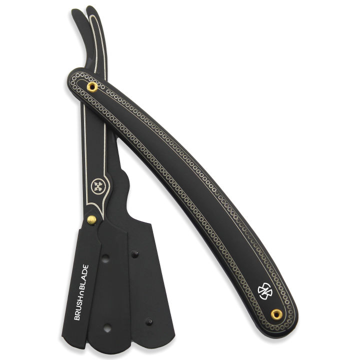 BrushnBlade Stainless Steel Cut Throat Razor in Matte Black ...