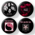 Black Pink Badges Bts Army Kpop (Pack of 4). 