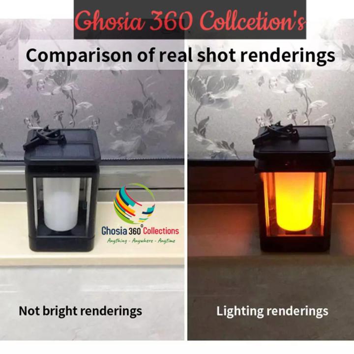 Solar Lantern Flame Lights Outdoor, Waterproof Hanging Solar Lights with Dancing Flame, Dusk to Dawn Auto Turn On/Off Function XF-6003