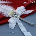 Nikah Pen with White Ostrich Feather Customize for Wedding Accessories. 