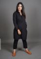 Black plane unstitched Lelan suit for women's export quality.. 