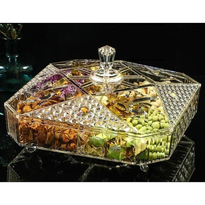 Acrylic Dry Fruit Tray wtih Cover - Beautiful Dish For Serving