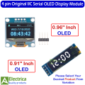 4 pin Original 0.94'' or 0.96'' Yellow Blue OLED IIC Serial OLED Display Module 128X64 I2C SSD1306 12864 LCD Screen Board For Arduino by Electrica. 