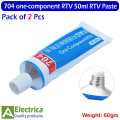 2pcs 50ml Silicone Industrial Adhesive 704 one-component RTV Silicone Rubber White Waterproof Insulation Electronic Sealing Glue by Electrica. 