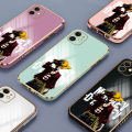 Luxury 6D Plating Case for OnePlus 9 Anime Cartoon Cool Luffy Side Pattern Back Cover Soft Silicone Square Frame Shiny Bling Phone Cases + Free Lanyard. 