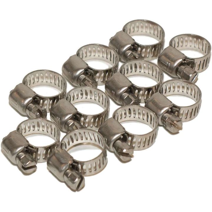 10 Pcs Stainless Steel Mini Jubilee Fuel Hose Clamps Pipe Clips Fastener For Home Tools