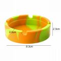 Silica Gel Circular Ashtray Psychedelic Soft Round Silicone Smoke Cup Holder Custom Made Ashtray Tray Holder. 
