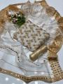 Chiffon Embroidery Shirt self masori Trouser And Indian soft Organza base 9MM work Sequence Dupata 3pc handmade Dress. 