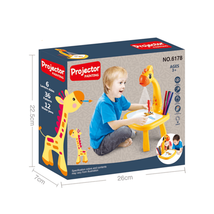 Educational toys learning giraffe projection study table graffiti painting smart projection painting table for kids