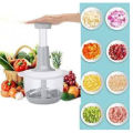 9 in 1 Manual Hand Chopper 2000 ML - Food Processor with 3 Blades - Vegetable Cutter - Hand Crank Chopper for Kitchen - Multi-Functional Salad Maker - Portable Easy to Clean Kitchen Gadget". 