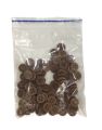 4-hole 100-piece brown buttons pack. 
