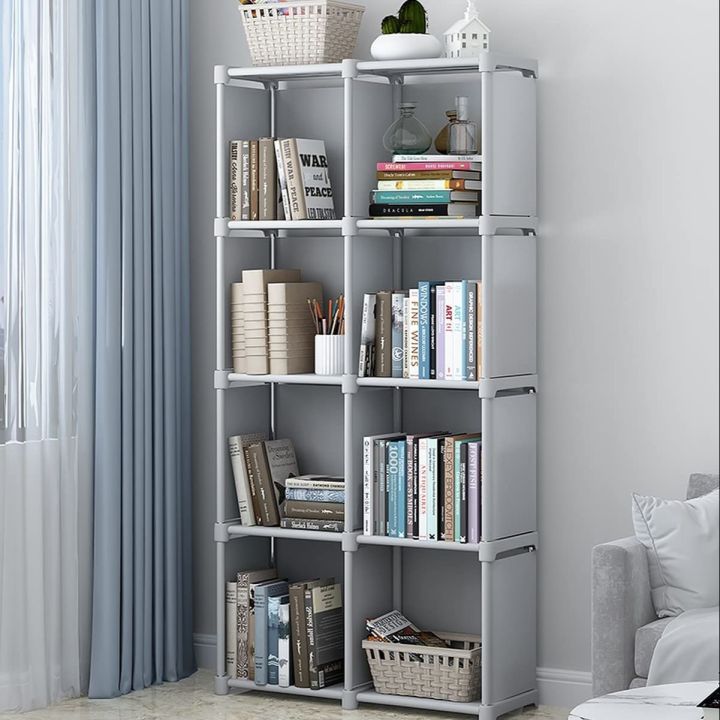 Foldable Bookshelf Open Bookcase, Space-Saving Storage Book Shelf Organizer Rack For Study Room, Office Library