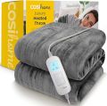 Cosi Home Luxury Electric Heated Blanket, Extra-Large Faux Fur Heated Blanket, 180 x 130 cm, 10 Heat Settings, Machine Washable, Digital Remote Control, Timer 10 Hours – Grey. 