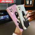 JIUMOO For OPPO A16K A16E Case Fashion Tide Girl Side Design Luxury Plating Phone Cases Square Edge Pattern Silicone Casing Full Back Cover Camera Protection SoftCase. 