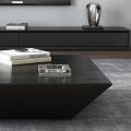 Black Drafted Wooden Coffee Table for Living Room - Center Table, Cocktail Table. 