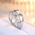 Silver Opening Lovers Ring Simple Personality For Women Fine Jewelry Accessories Gift. 