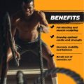 Battle Rope, Battle Exercise Training Rope, Battle Rope for Home Gym Strength Training & Outdoor Workout,1.5",40 ft Length Poly Dacron Battle Rope. 