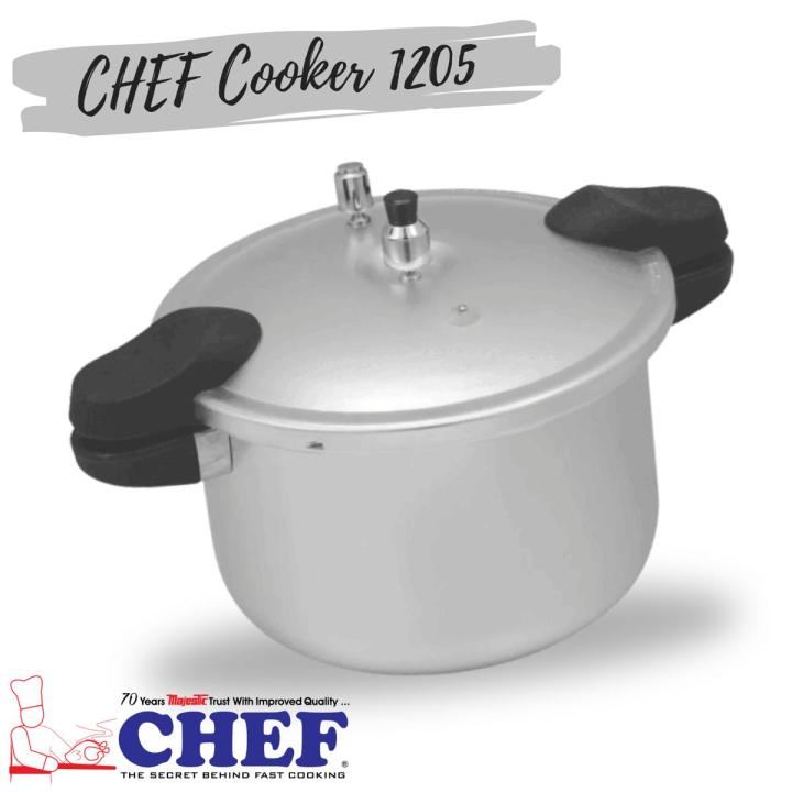 CHEF Best Pressure Cooker 1205 Aluminum Sleek Handles - 5 Liter