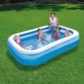 BESTWAY 54006 Family Rectangular Inflatable Pool, 8'7" x 69" x 20", Blue/White. 
