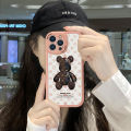 AMORVOR for Infinix Smart 5 Back Cover Fashion Robot Bear Print PU Leather Case Soft Silicone Edge Phone Cases. 
