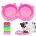 Cat Food Bowl with Water - Cat and Dog Bowl Plastic Bowl Cat Face Design Random Color. 