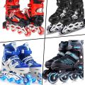Skating Shoes Premium Quality & Adjustable Different Size With Light In Wheels Skates Multicolor In line Skates Size 6-9 (30-43) UK   Universal Size For Kids 4 Years To 21 years Gift (Note Multicolor Shoes Will Be Shipped). 