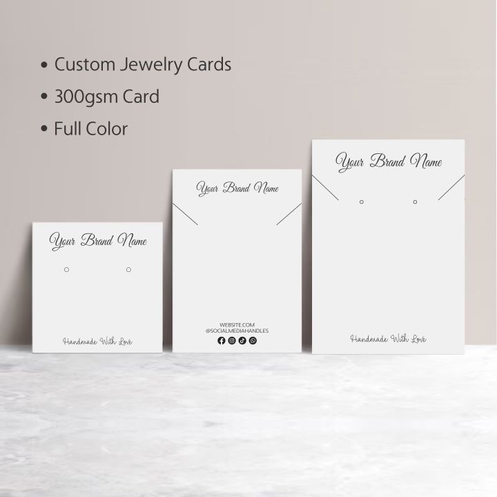50pcs Custom Earring & Necklace Hanging Cards With Your Logo Jewelry ...