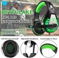 GH-1 Gaming Headset for PS5, PS4, Xbox One, Xbox One S, PC, Nintendo Switch, Mac, Laptop, 3.5mm Wired Pro Stereo Over Ear Gaming Headphones with Noise Cancelling Mic, LED Light, Green. 