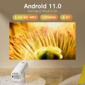 Salange S40 Smart Projector Android11 Support 1080P WiFi6 BT5.4 Allwinner Auto Keystone Pocket Beamer. 