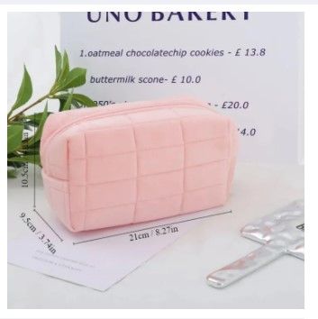 1pc Pink Pillow Design Cosmetic Bag Pencil Case Pen Pouch Large-capacity Student Storage Pencil Case D R3046