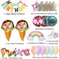 118 Pcs Ice Cream Full Theme Set for Grand Birthday Party Decorations, Ice Cream Full Set of Balloons & Items. 
