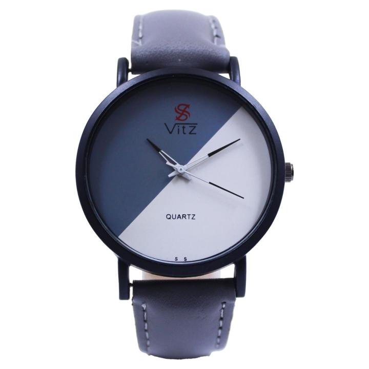 Stylish Round Dial Smooth Leather Straps Casual Watch Stylish Analog Watch for Boys Men