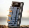 10000mAh Solar Power Bank Portable Fast Charging - Universal Solar Powered Fast Charging Powerbank with 4 Built-in Cables & LED Light - Compatible with All Smartphones & Tablets - High Capacity 10000 mAh External Battery Pack (Black & White). 