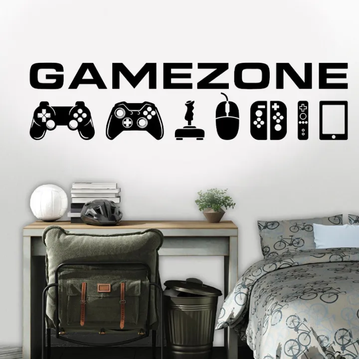Game%20Zone%20Controllers%20Wall%20Decal%20Vinyl%20Art%20Home%20Decor%20Gaming%20Room%20Gamer%20Video%20Game%20Sticker%20Removable%20Wallpaper%20Mural%20-%20Image%202
