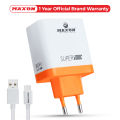 Maxon T-400 80 W Charger / 80W Super VOOC Charger With Type C Cable - Compatible For Oppo Realme Oneplus Mobiles. 