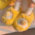 Kawaii Sanrio Gudetama Cotton Plush Cartoon Slippers Half or All Inclusive Indoor Anti Slip and Warm Girls Slipper In The Winter. 